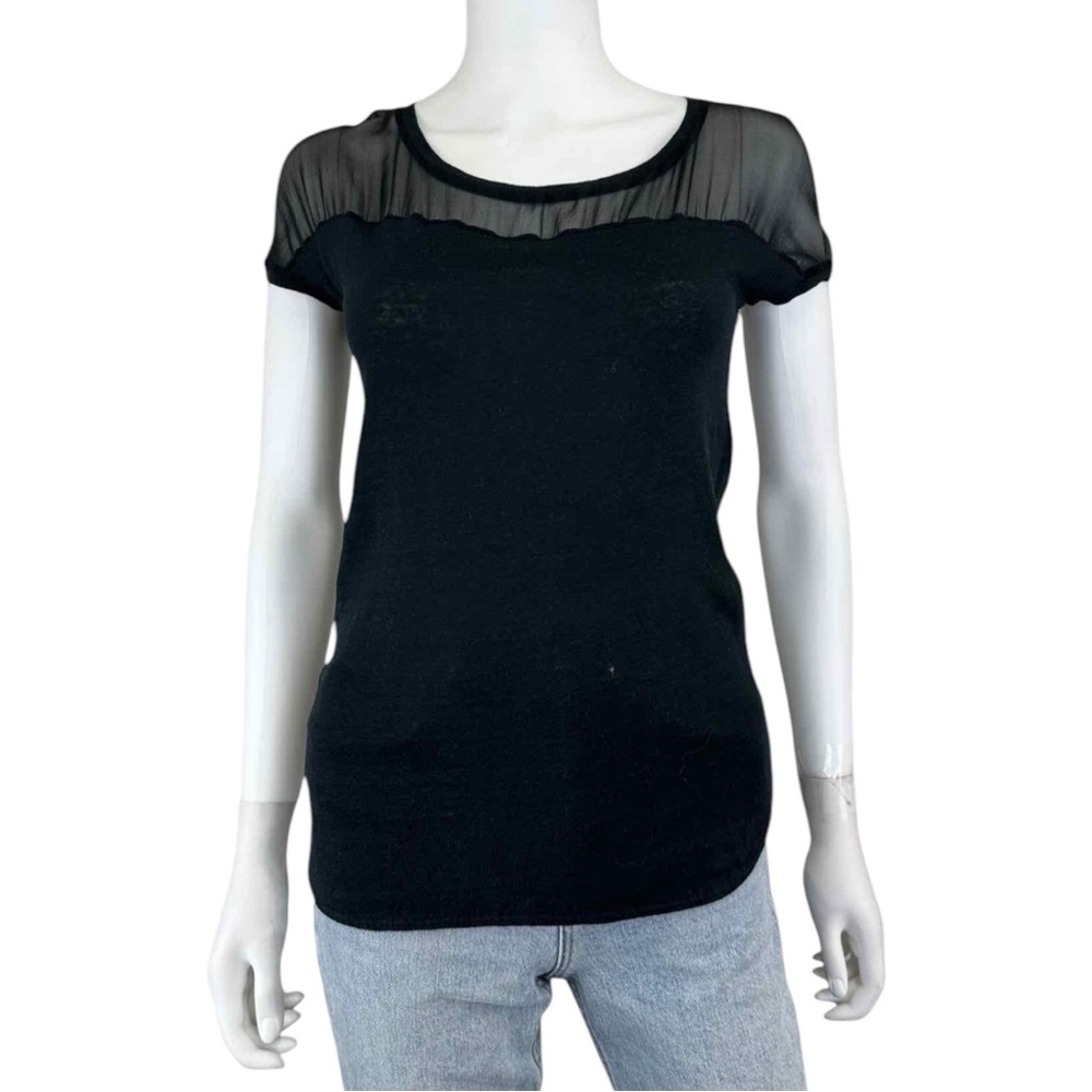 Sandro Black Silk Blouse Size M N0599